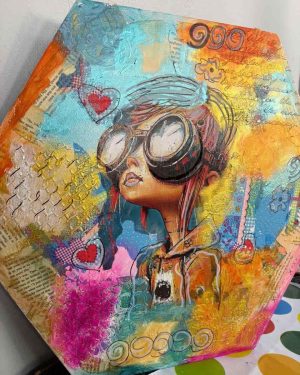 11h45 to 13h45 Mixed Media Canvas Nerina Smit
